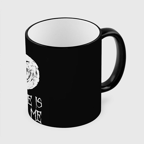 Кружка цветная Charlie is missing me / 3D-Черный кант – фото 1