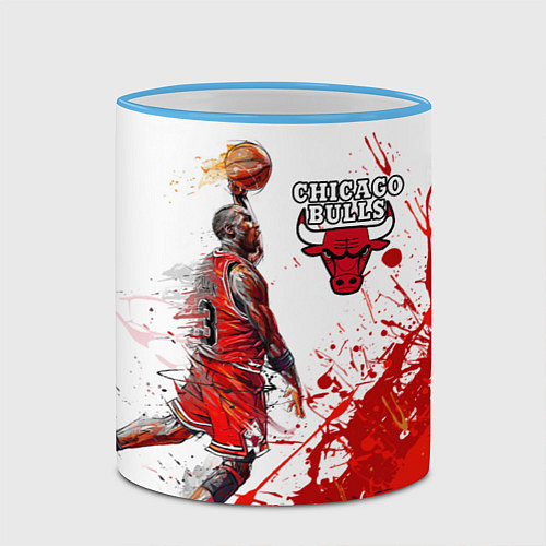 Кружка цветная CHICAGO BULLS 9 / 3D-Небесно-голубой кант – фото 2