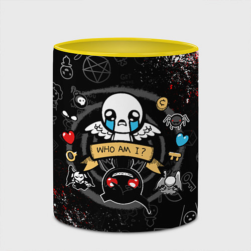 Кружка цветная The Binding of Isaac ИСААК / 3D-Белый + желтый – фото 2