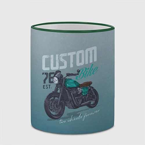 Кружка цветная Custom Bike / 3D-Зеленый кант – фото 2