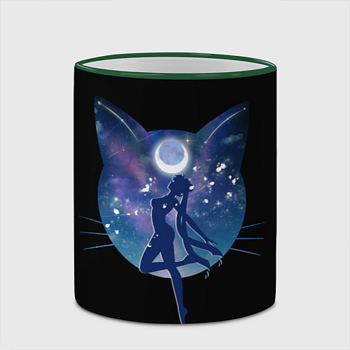 Кружка цветная Sailor Moon силуэт / 3D-Зеленый кант – фото 2