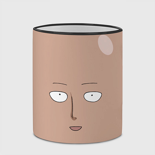 Кружка цветная Сайтама One-Punch Man / 3D-Черный кант – фото 2