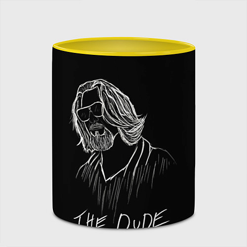 Кружка цветная THE DUDE Большой Лебовски / 3D-Белый + желтый – фото 2