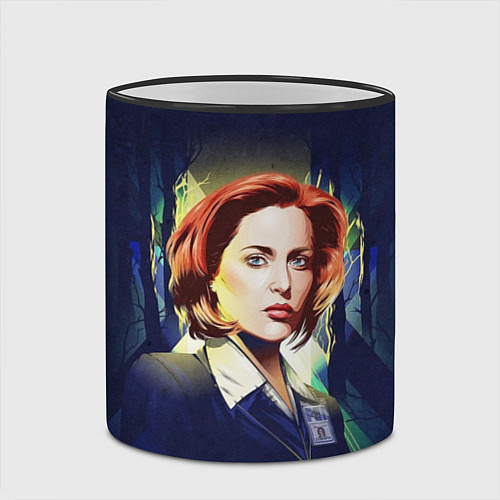 Кружка цветная Dana Scully / 3D-Черный кант – фото 2