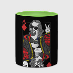Кружка 3D Большой Лебовский туз бубей, цвет: 3D-белый + светло-зеленый — фото 2