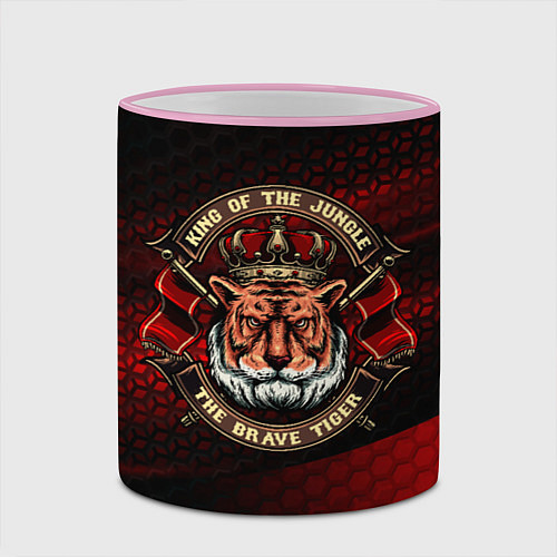 Кружка цветная King Tiger / 3D-Розовый кант – фото 2