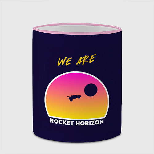 Кружка цветная We are rocket horizon / 3D-Розовый кант – фото 2