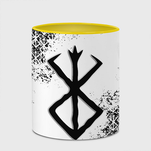 Кружка цветная БЕРСЕРК logo чб / 3D-Белый + желтый – фото 2