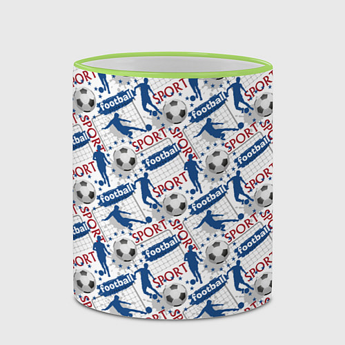 Кружка цветная Football / 3D-Светло-зеленый кант – фото 2