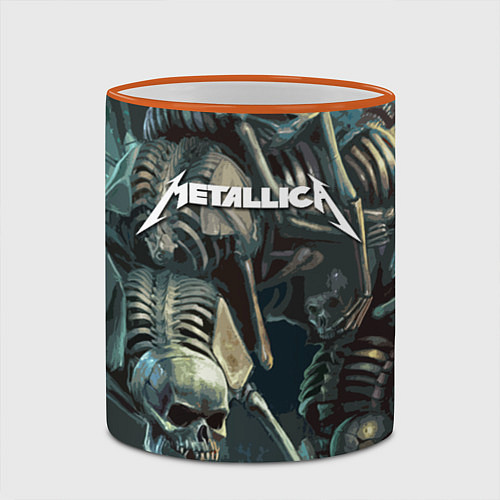 Кружка цветная Metallica Metal Skull / 3D-Оранжевый кант – фото 2