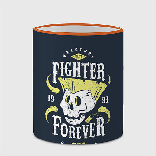 Кружка цветная Fighter forever / 3D-Оранжевый кант – фото 2