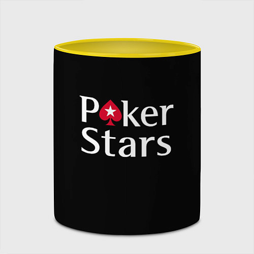 Кружка цветная Poker Stars / 3D-Белый + желтый – фото 2