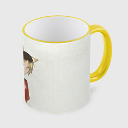 Кружка 3D Кенма Козуме Haikyuu!!, цвет: 3D-желтый кант