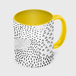 Кружка 3D Абстракция, цвет: 3D-белый + желтый