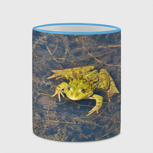 Кружка цветная Лягушка / 3D-Небесно-голубой кант – фото 2