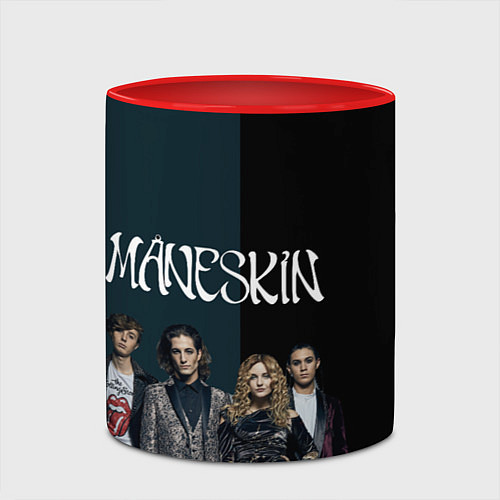Кружка цветная Maneskin New heroes / 3D-Белый + красный – фото 2