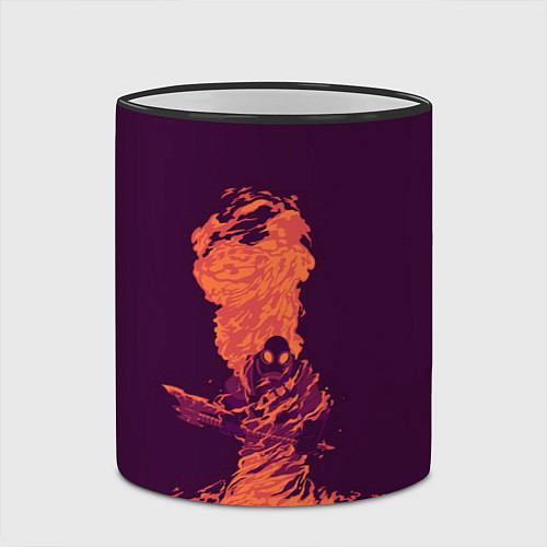 Кружка цветная Pyro in fire / 3D-Черный кант – фото 2