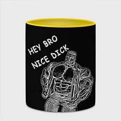 Кружка 3D HEY BRO NICE DICK 3D, цвет: 3D-белый + желтый — фото 2