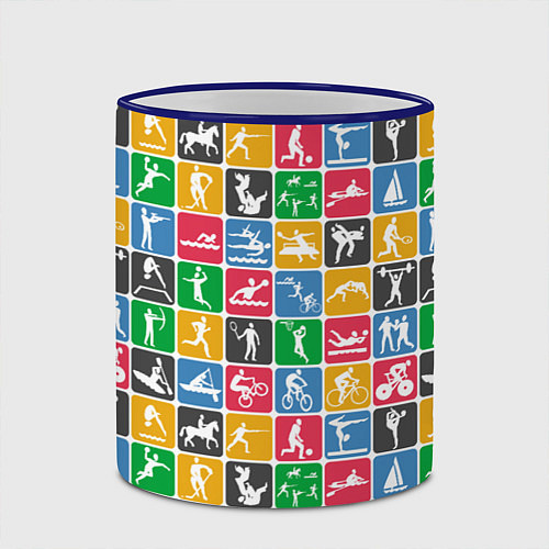 Кружка цветная СПОРТ / 3D-Синий кант – фото 2