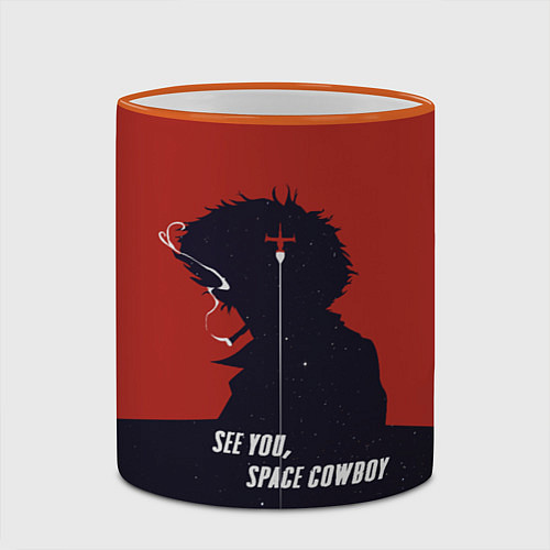 Кружка цветная Cowboy Bebop - Spike / 3D-Оранжевый кант – фото 2