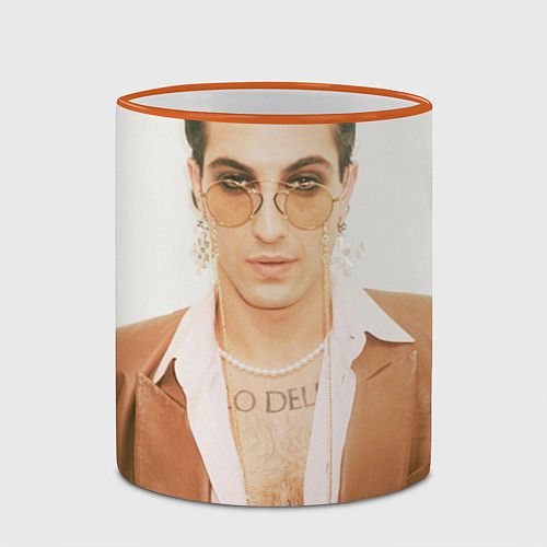 Кружка цветная Maneskin / 3D-Оранжевый кант – фото 2
