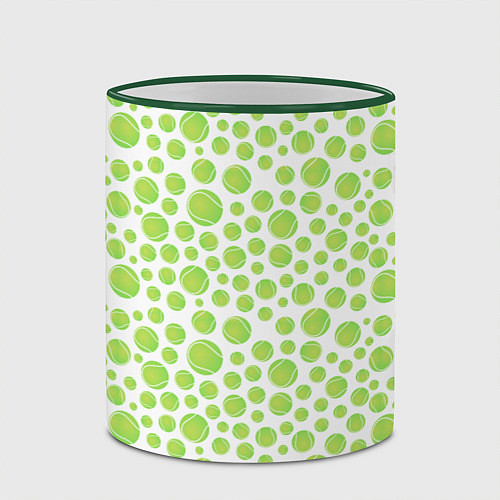 Кружка цветная Теннис / 3D-Зеленый кант – фото 2