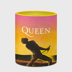 Кружка 3D Queen Freddie Mercury Z, цвет: 3D-белый + желтый — фото 2