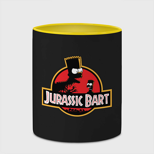 Кружка цветная Jurassic Bart / 3D-Белый + желтый – фото 2