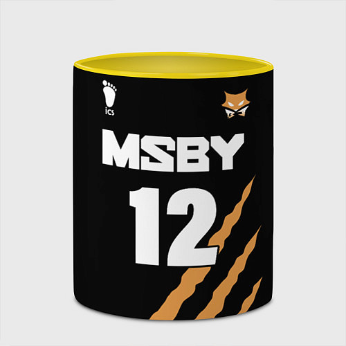 Кружка цветная 12 MSBY BLACK JACKALS / 3D-Белый + желтый – фото 2