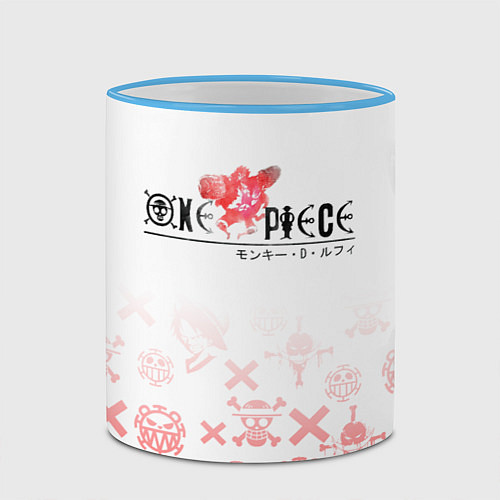 Кружка цветная One Piece резиновый Луффи / 3D-Небесно-голубой кант – фото 2