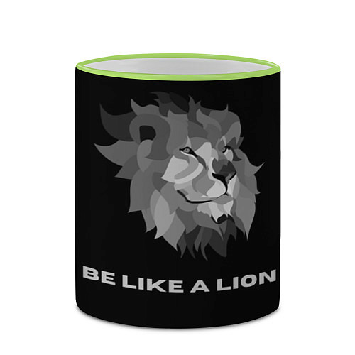 Кружка цветная BE LIKE A LION / 3D-Светло-зеленый кант – фото 2