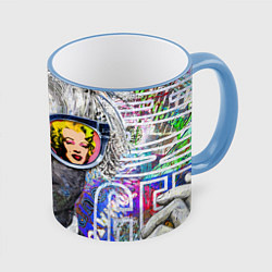 Кружка 3D Andy Warhol Энди Уорхол, цвет: 3D-небесно-голубой кант