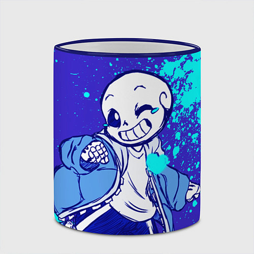 Кружка цветная UNDERTALE SANS BLUE / 3D-Синий кант – фото 2