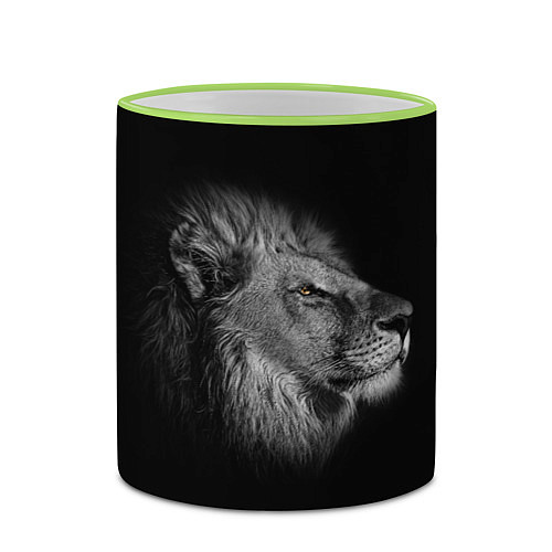Кружка цветная Гордый лев / 3D-Светло-зеленый кант – фото 2