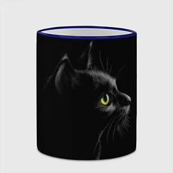 Кружка 3D Черный кот, цвет: 3D-синий кант — фото 2
