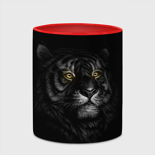 Кружка цветная Тигр / 3D-Белый + красный – фото 2