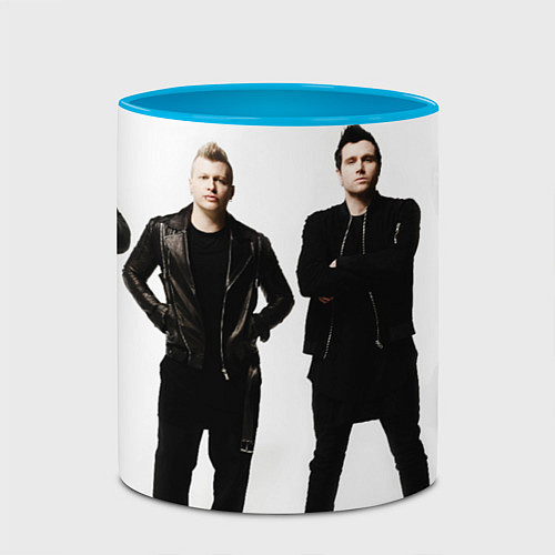 Кружка цветная Three Days Grace band / 3D-Белый + небесно-голубой – фото 2