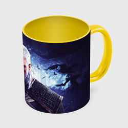 Кружка 3D THE WITCHER GERALT OF RIVIA, цвет: 3D-белый + желтый