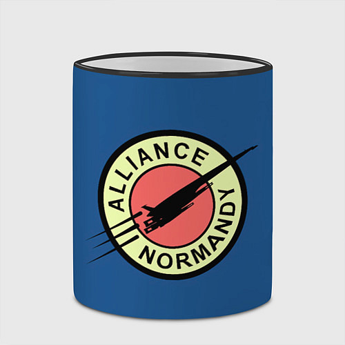 Кружка цветная Mass effect x Futurama / 3D-Черный кант – фото 2