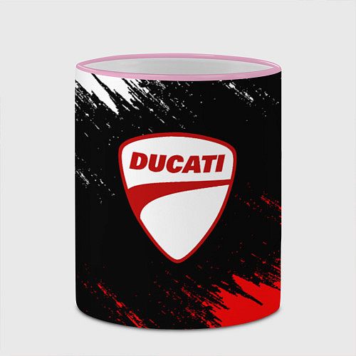 Кружка цветная DUCATI ДУКАТИ БРЫЗГИ / 3D-Розовый кант – фото 2