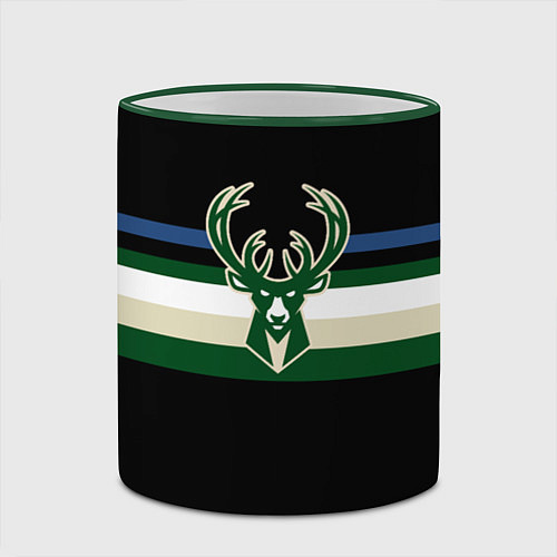 Кружка цветная Milwaukee Bucks форма Statement Edition / 3D-Зеленый кант – фото 2