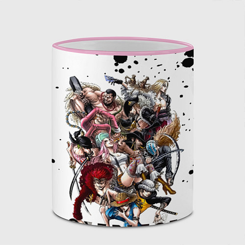 Кружка цветная Пираты One Piece Большой куш / 3D-Розовый кант – фото 2
