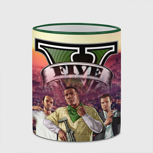 Кружка цветная GTA V TEAM FOREVER AND EVER / 3D-Зеленый кант – фото 2