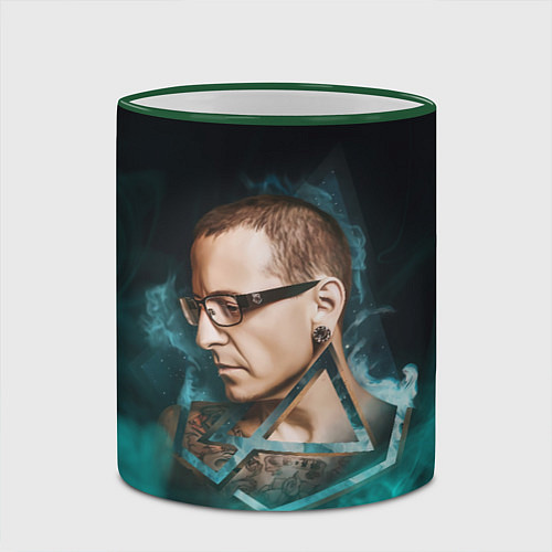 Кружка цветная CHESTER LINKIN PARK ЛИНКИН ПАРК Z / 3D-Зеленый кант – фото 2