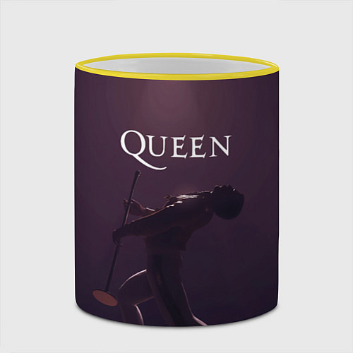 Кружка цветная Freddie Mercury Queen Z / 3D-Желтый кант – фото 2