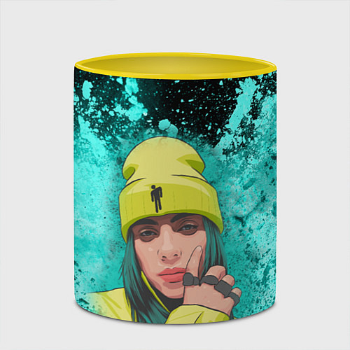 Кружка цветная BILLIE EILISH БИЛЛИ АЙЛИШ Z / 3D-Белый + желтый – фото 2