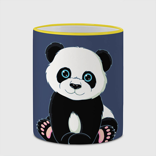 Кружка цветная Милая Панда Sweet Panda / 3D-Желтый кант – фото 2