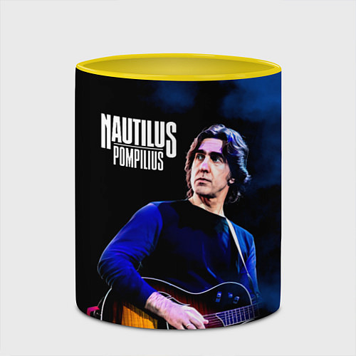 Кружка цветная Вячеслав Бутусов Nautilus Pompilius / 3D-Белый + желтый – фото 2