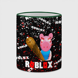 Кружка 3D Roblox piggyСвинка Пигги, цвет: 3D-зеленый кант — фото 2