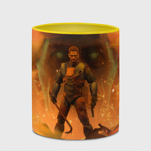 Кружка цветная FREEMAN GMAN HALF-LIFE Z / 3D-Белый + желтый – фото 2